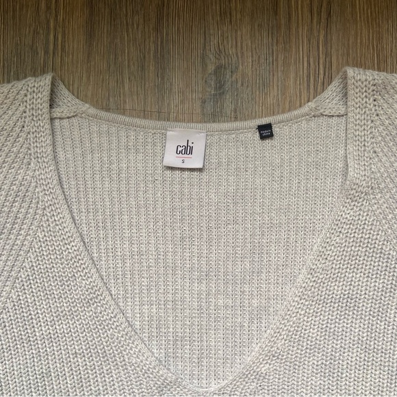Cabi Chic Light Gray V-Neck Sweater - Picture 7 of 12